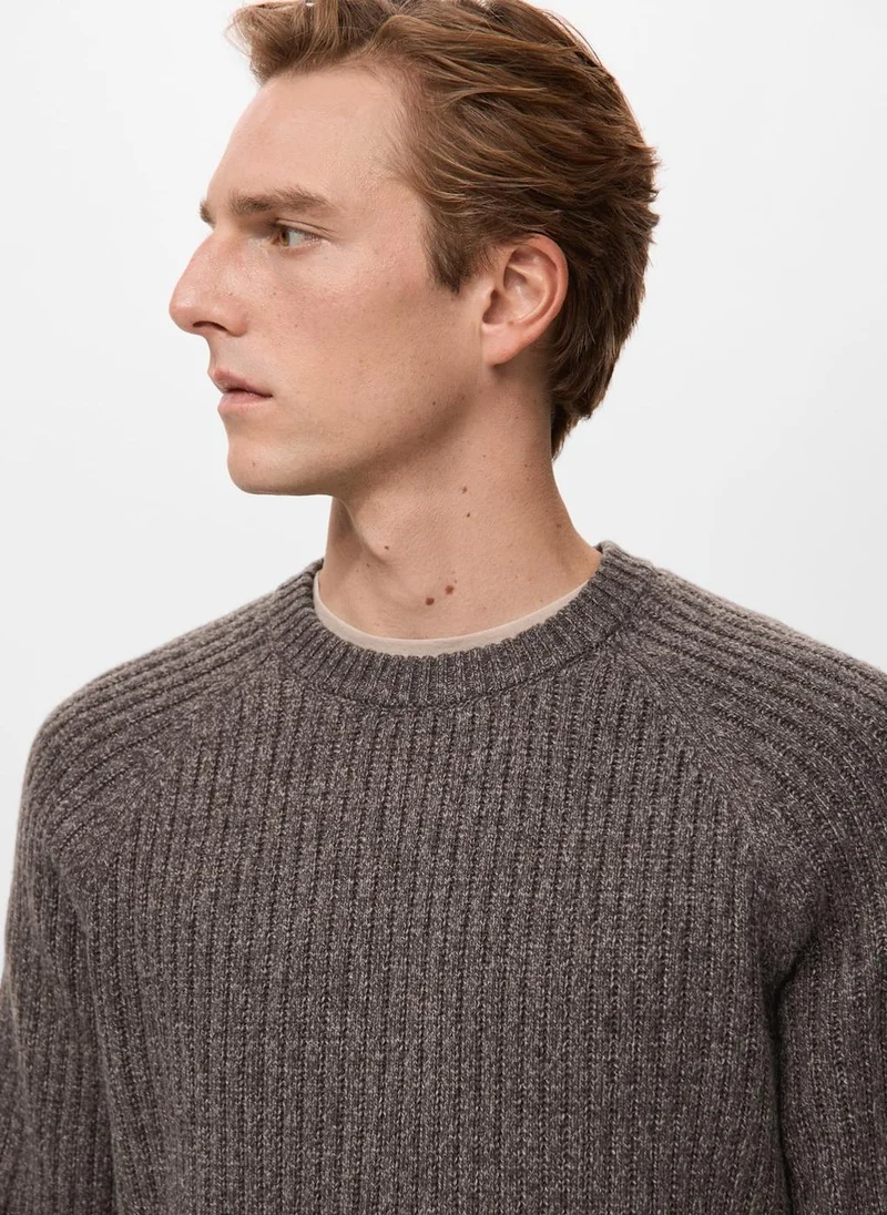Mango Man  Wool-blend rib-knit sweater for Men | Best Price UAE